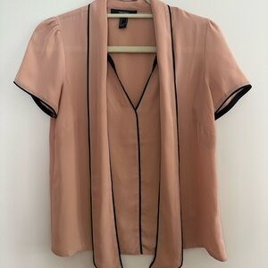Forever 21 Peach Blouse with Black Accents